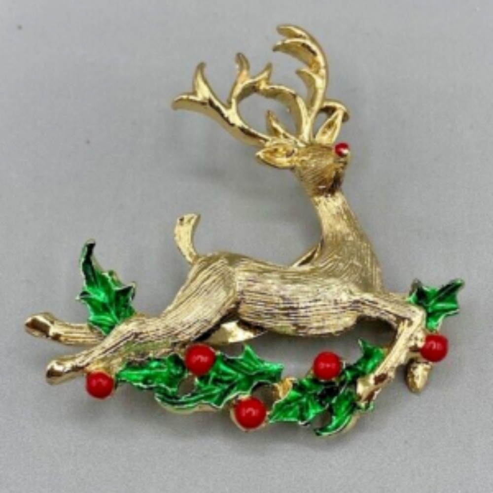 Vintage Reindeer Pin Brooch